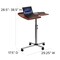Emma and Oliver Angle and Height Adjustable Mobile Laptop Computer Table with Top